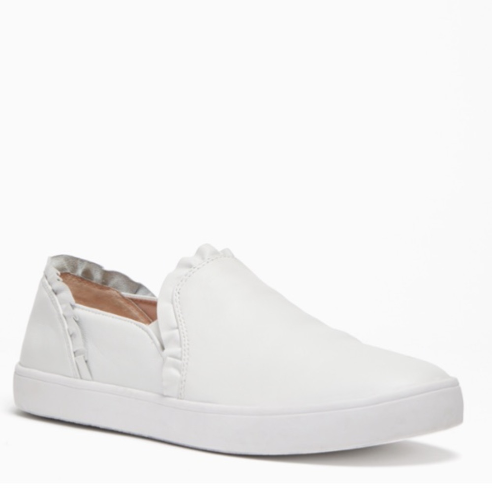 Kate Spade Lilly White Leather Ruffle Sneakers 6